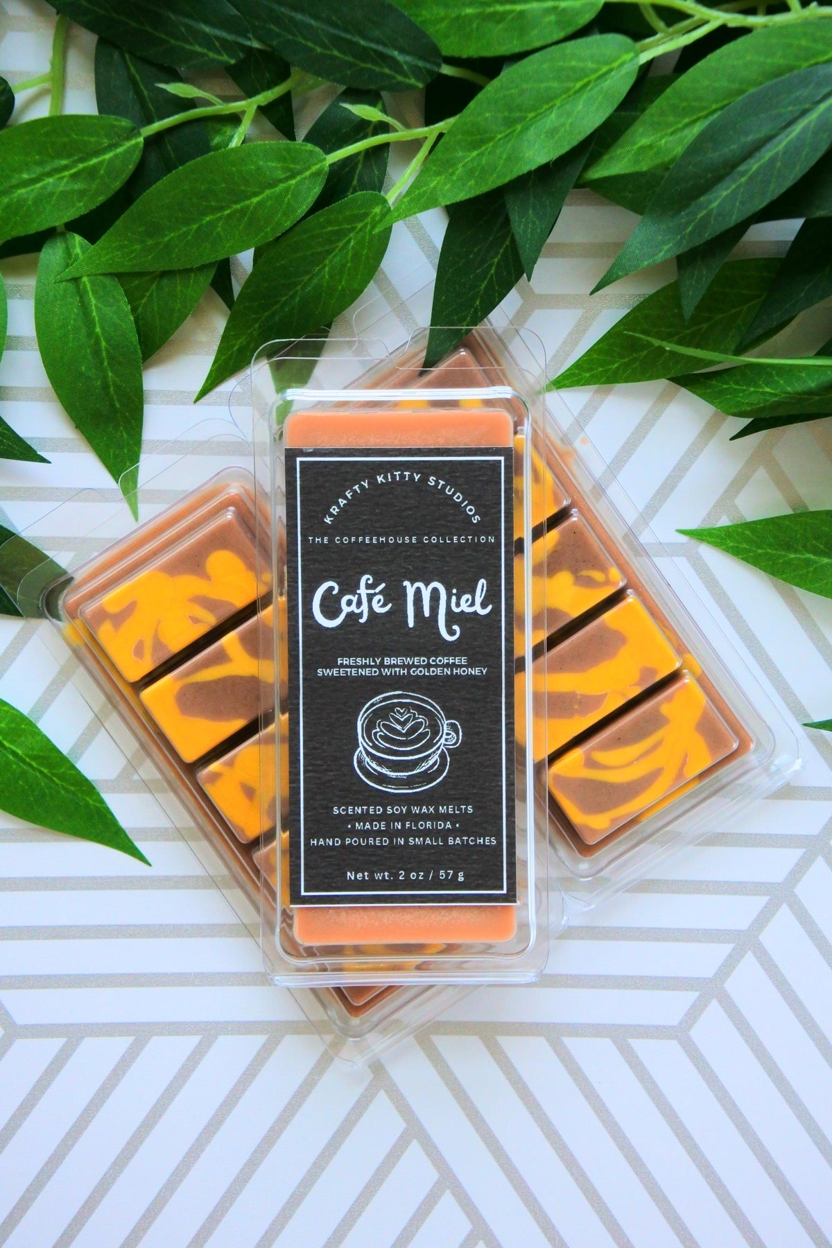 Café Miel: Freshly Brewed Coffee Sweetened with Golden Honey | Soy Wax Melt Snap Bar