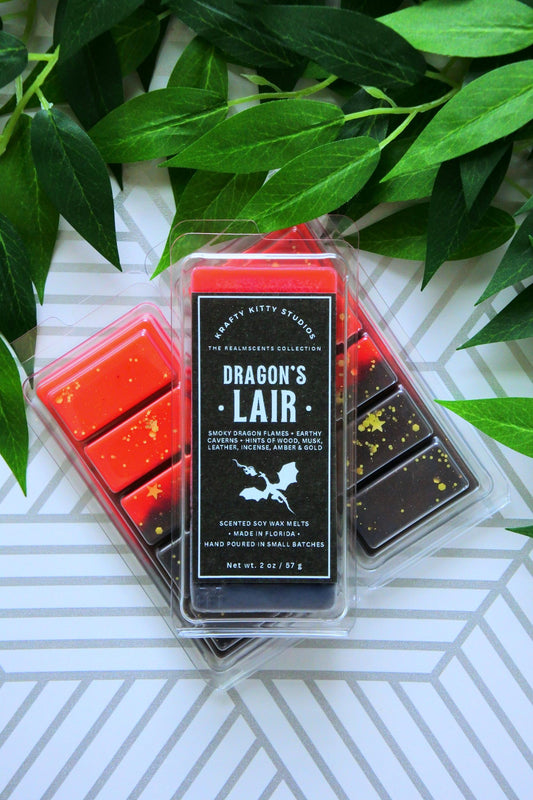 Dragon’s Lair: Smoky Flames, Earthy Cavern, Wood, Musk, Leather, Incense, Amber | Soy Wax Melt