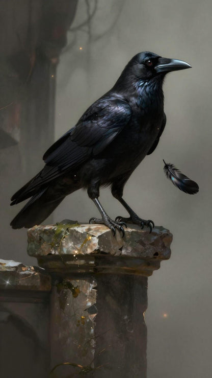 A Crow's Feather Plucked at Dusk - Rice Milk, Green Fields, Violets, Peach Nectar, Sandalwood, Musk | Soy Wax Melt | Spellcaster Collection