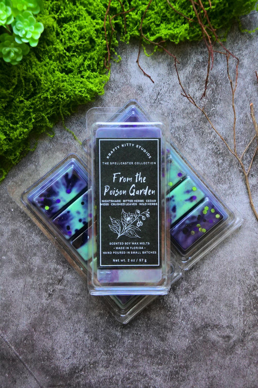 From the Poison Garden: Nightshade, Bitter Herbs, Cedar, Moss, Crushed Leaves, Wild Herbs | Soy Wax Melt | Spellcaster Collection