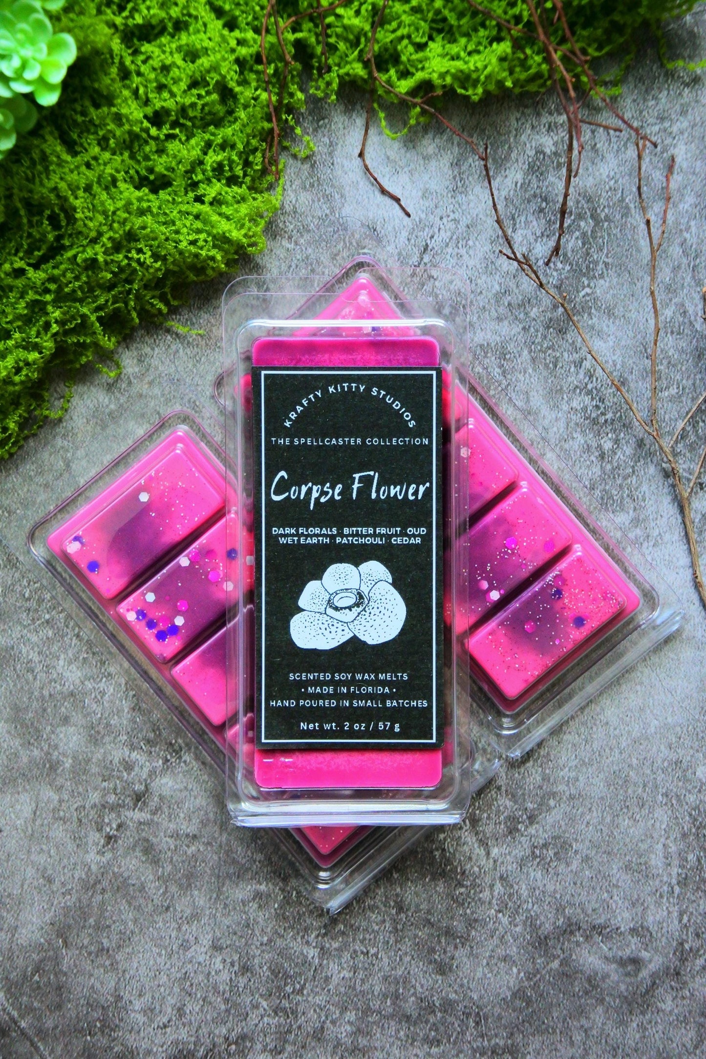 Corpse Flower: Dark Florals, Bitter Fruit, Oud, Wet Earth, Patchouli, Cedar | Soy Wax Melt | Spellcaster Collection