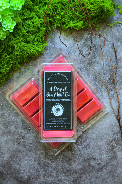 A Drop of Blood Will Do: Blood, Dark Rum, Peppercorns, Leather, Patchouli, Sandalwood | Soy Wax Melt | Spellcaster Collection