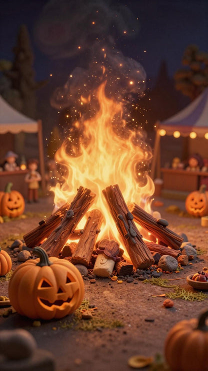 Bonfire Jack-o'-Lanterns: Smoky Embers, Pumpkins, Maple, Spices, Vanilla, Moss & Vetiver | Soy Wax Melt Snap Bar | Autumn/Fall Collection