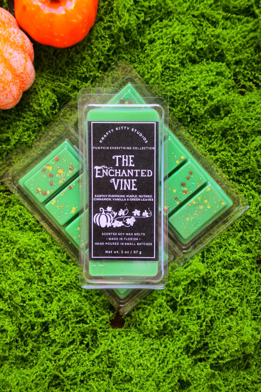 The Enchanted Vine: Earthy Pumpkins, Maple, Nutmeg, Cinnamon, Vanilla & Green Leaves | Soy Wax Melt Snap Bar | Autumn/Fall Collection