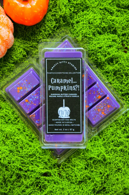 Caramel...Pumpkins?! : Pumpkins, Buttery Caramel, Pecans, Maple, Citrus & Vanilla | Soy Wax Melt Snap Bar | Autumn/Fall Collection